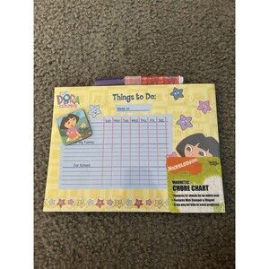 RARE NOS Dora The Explorer 2000s Chore Chart Calendar SEALED Nick JR W MAGNET